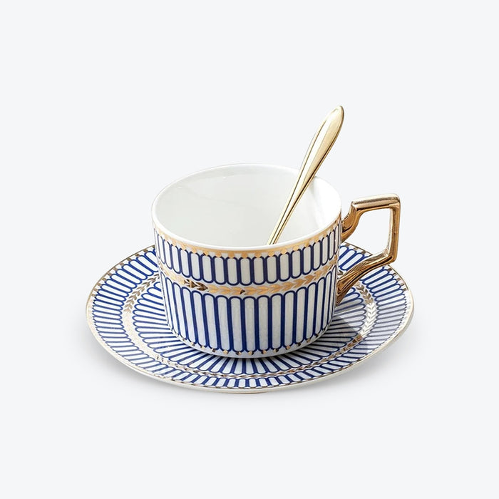 Blue Bone China Coffee Cup - HauSweet