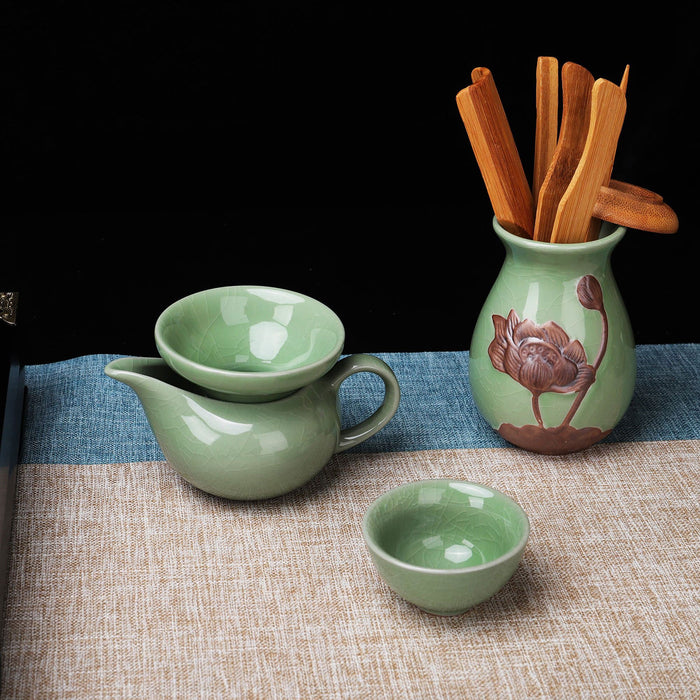Green Chinese Ceramic Tea Set - HauSweet
