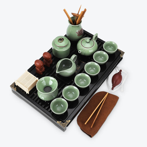 Green Chinese Ceramic Tea Set - HauSweet