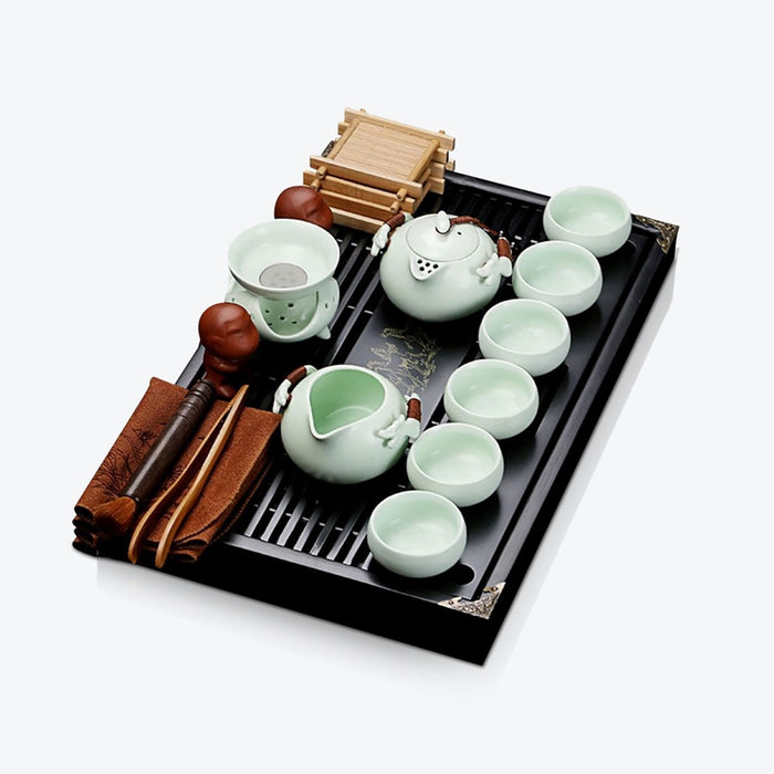 White Chinese Ceramic Tea Set - HauSweet