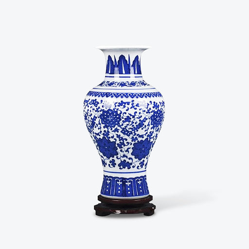 Blue Twig Lotus Porcelain Vase - HauSweet