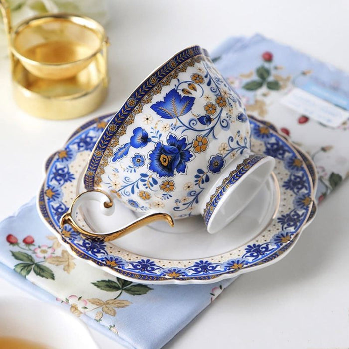 Vintage Flowers Bone China Coffee Cup