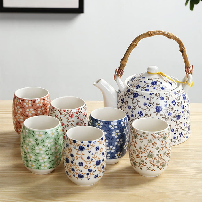 Vintage Flowers Porcelain Coffee Set