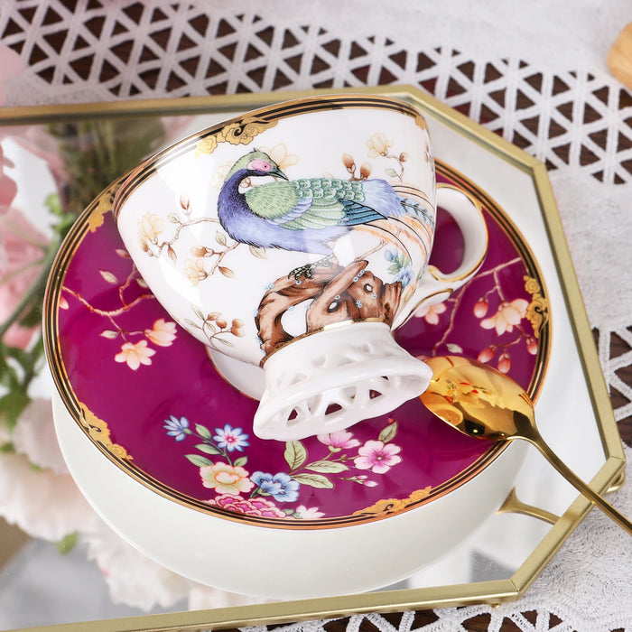 Purple Bird Bone China Coffee Cup - HauSweet