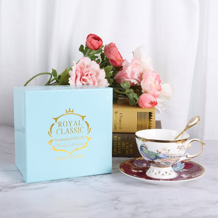 Purple Bird Bone China Coffee Cup - HauSweet