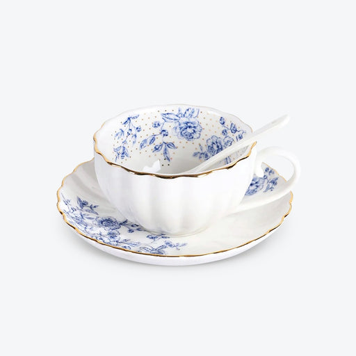 Blue Rose Porcelain Coffee Cup - HauSweet