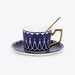 Blue Geometric Ceramic Coffee Cup - HauSweet