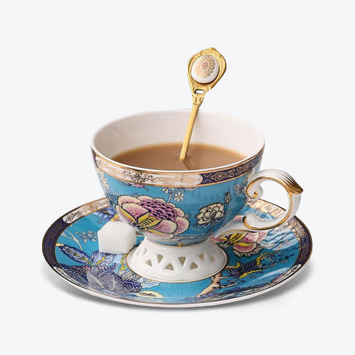 Blue British Bone China Coffee Cup - HauSweet