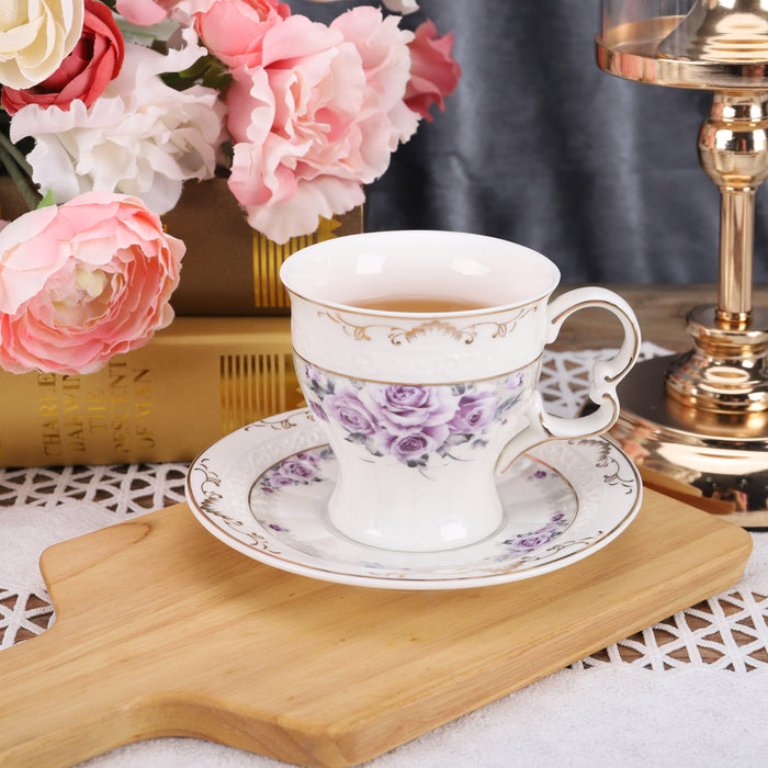 15 Pieces British Rose Porcelain Tea Set - HauSweet