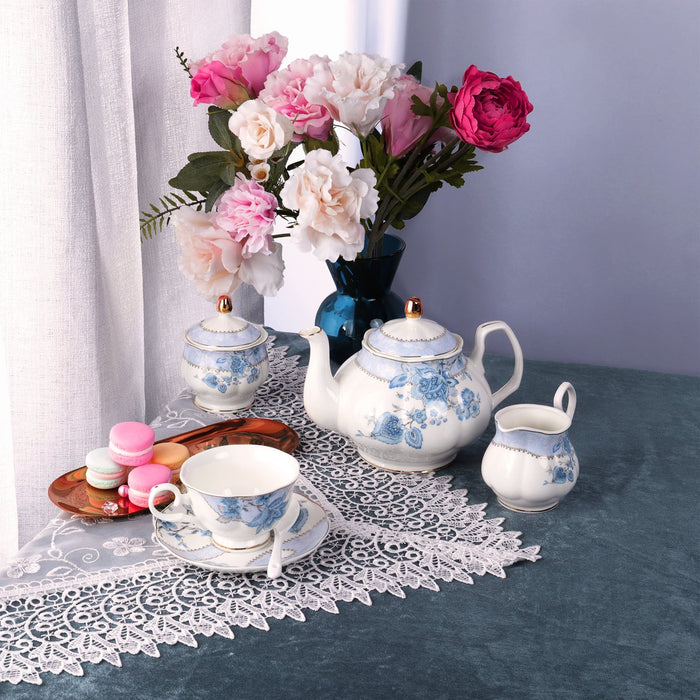 Blue Flowers Porcelain Tea Set - HauSweet