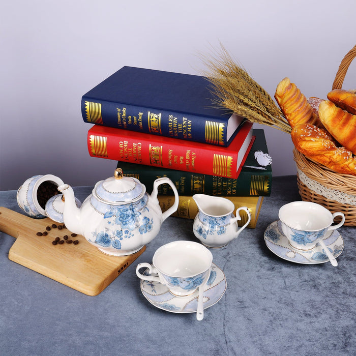 Blue Flowers Porcelain Tea Set - HauSweet