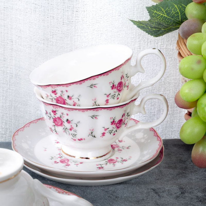 British Pink Rose Tea Cup Set