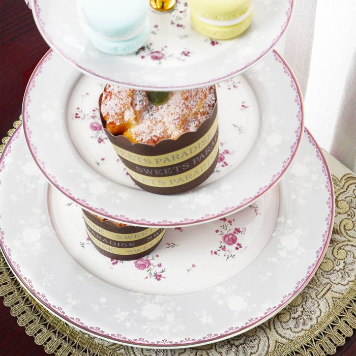 3 Tier Pink Porcelain Cupcake Stand