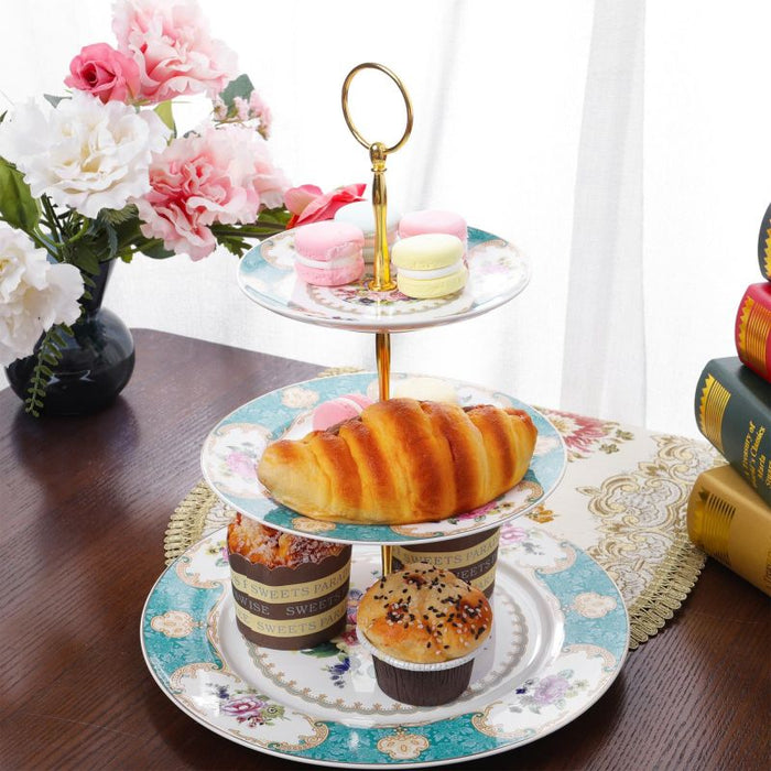 3 Tier Blue Porcelain Cake Stand