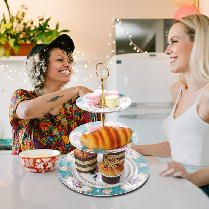 3 Tier Blue Porcelain Cake Stand