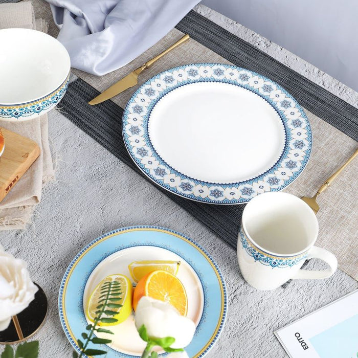 Blue Cloud Grain Painted Porcelain Dinner Set