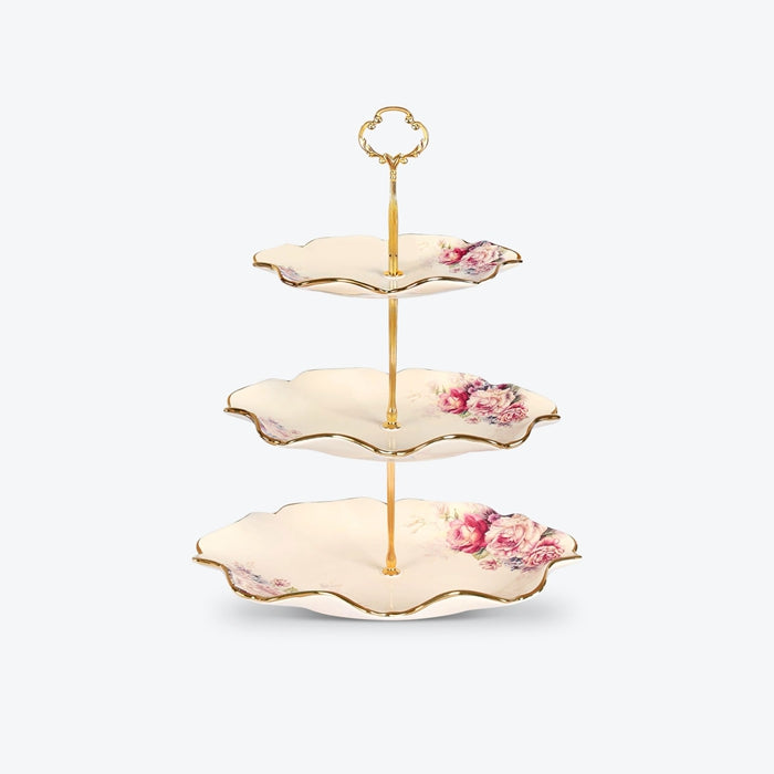 3 Tier Floral Royal Cupcake Stand