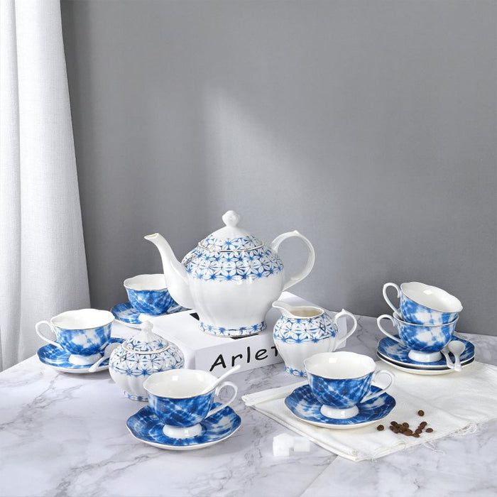 Vintage Blue Porcelain Tea Set