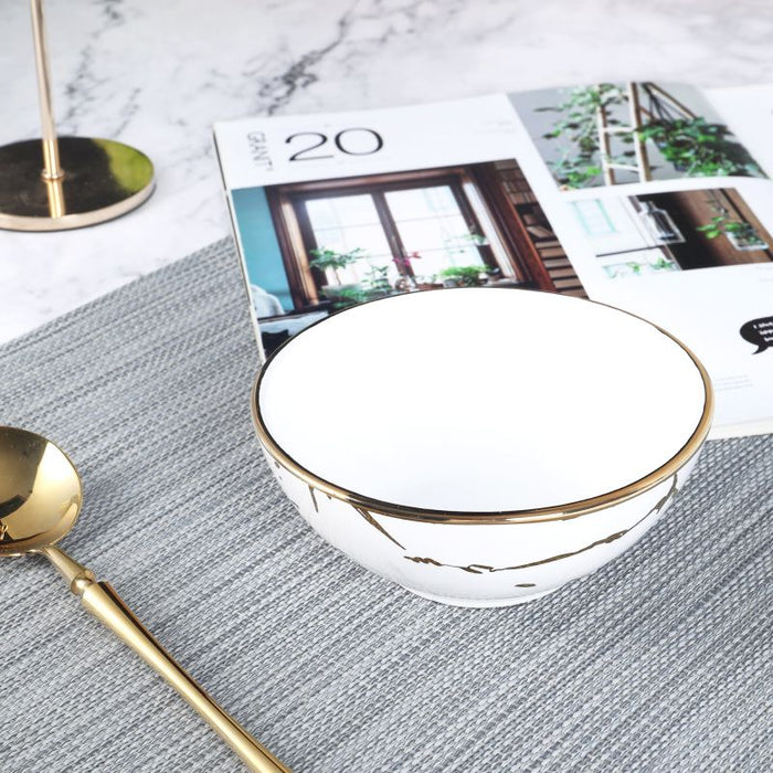 Marble Porcelain Soup Bowl Set