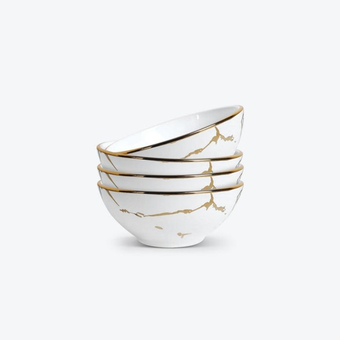 Marble Porcelain Soup Bowl Set