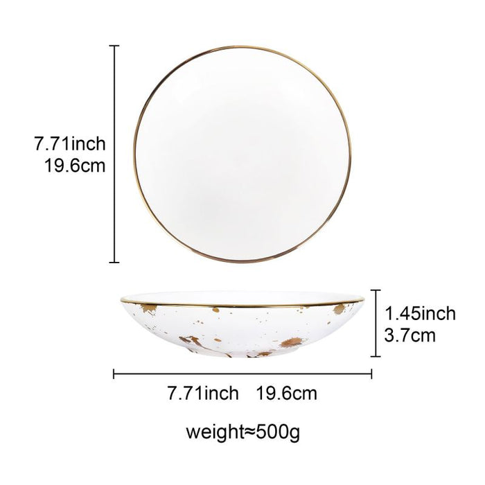 Marble Porcelain Pasta Bowl Set