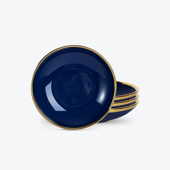 Navy Blue Porcelain Pasta Bowl Set