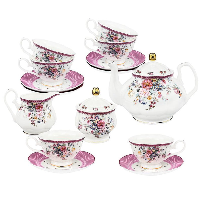 British Style Floral Porcelain Tea Set