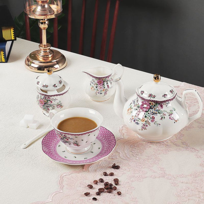 British Style Floral Porcelain Tea Set