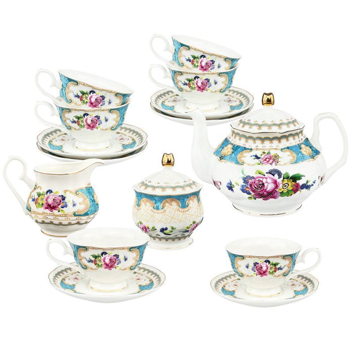 British Style Floral Porcelain Tea Set