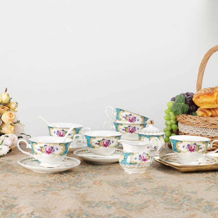 British Style Floral Porcelain Tea Set