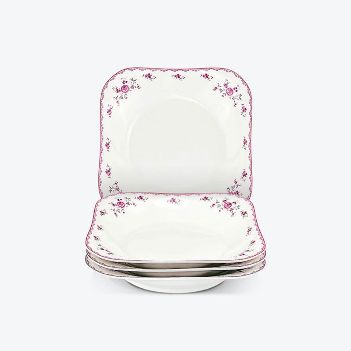 Porcelain Square Round Plates Set