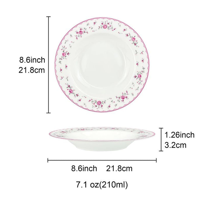 Porcelain Square Round Plates Set
