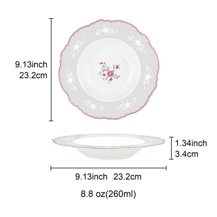 Porcelain Square Round Plates Set