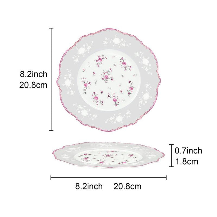 Porcelain Square Round Plates Set