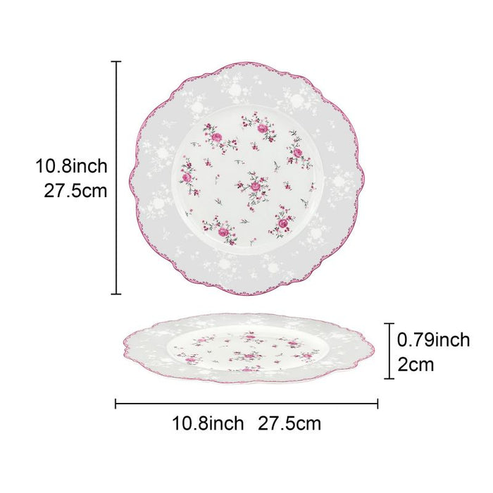 Porcelain Square Round Plates Set