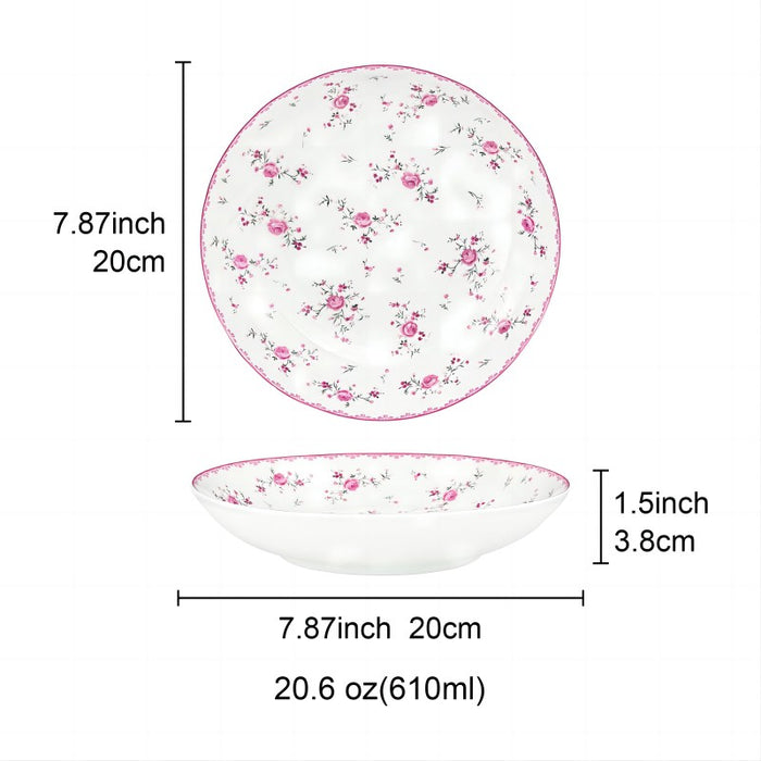 Porcelain Square Round Plates Set