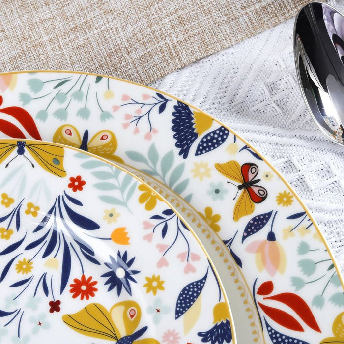 Butterfly Floral Porcelain Tableware Set