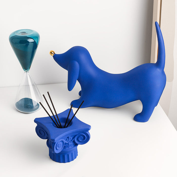 Blue Doberman Ceramic Sculpture