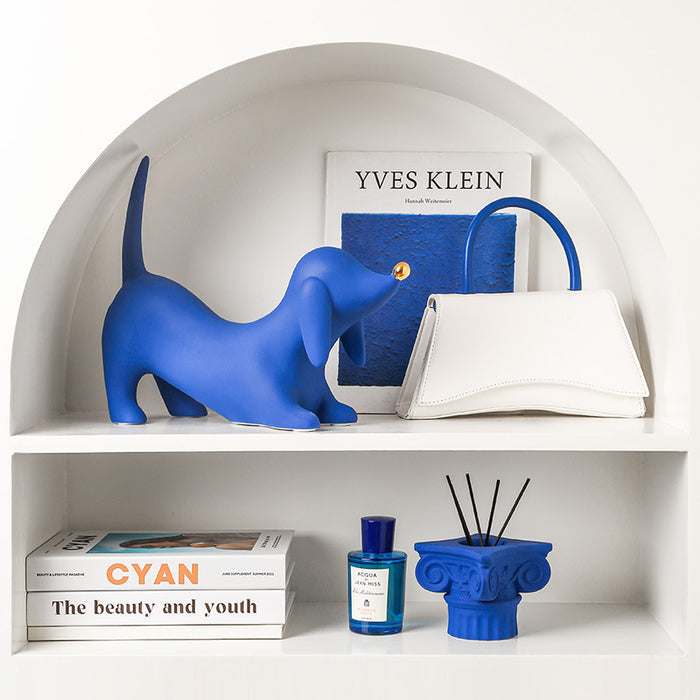 Blue Doberman Ceramic Sculpture