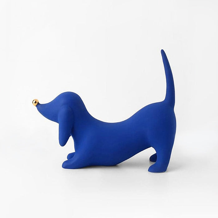 Blue Doberman Ceramic Sculpture