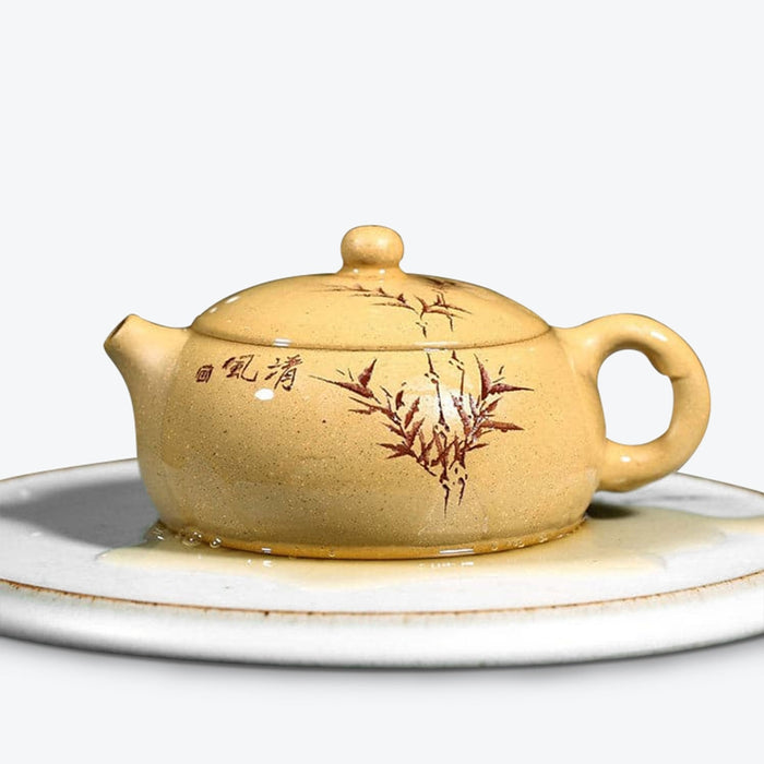 Bamboo Leaf Yixing Zisha Teapot Set