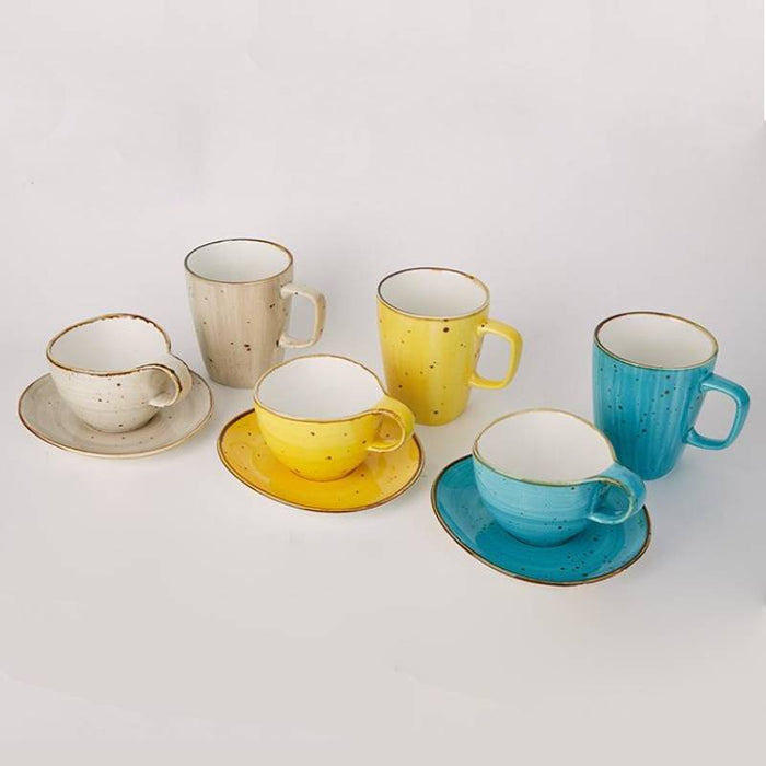 Speckled Tea Cup and Saucer Set