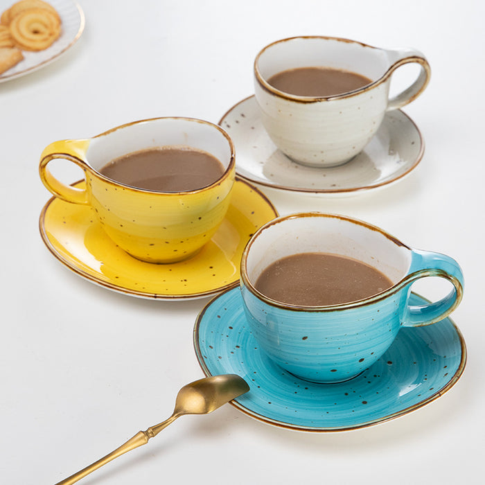 Speckled Tea Cup and Saucer Set