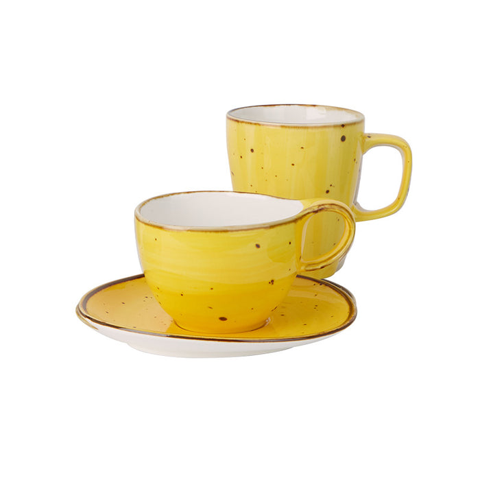 Speckled Tea Cup and Saucer Set