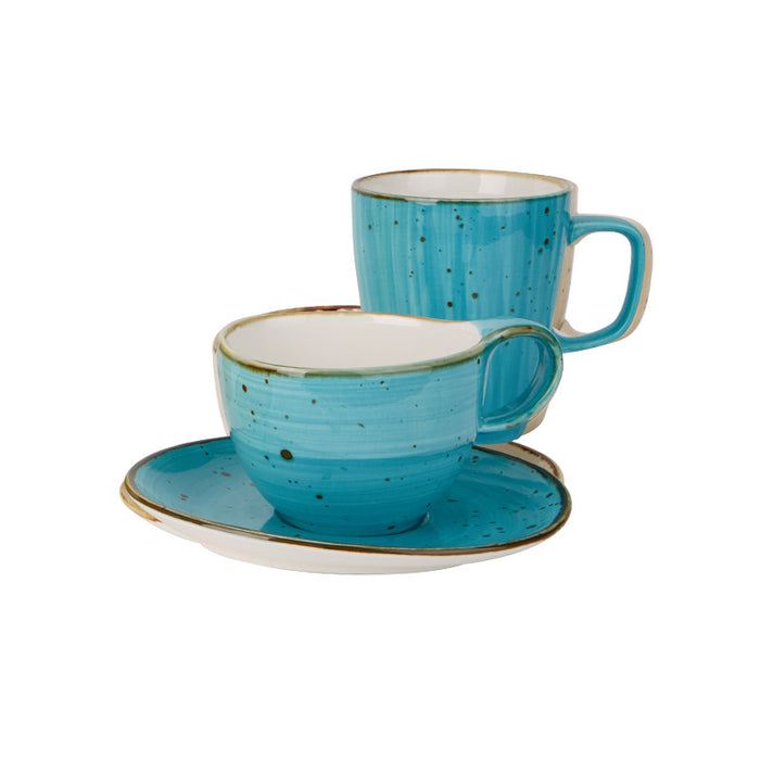 Speckled Tea Cup and Saucer Set