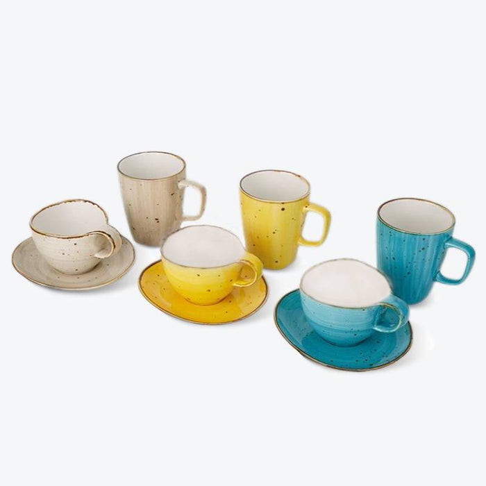 Speckled Tea Cup and Saucer Set