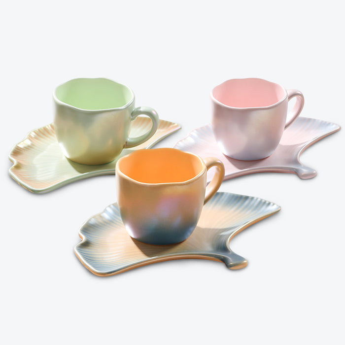 Gradient Coffee Mug with Ginkgo Saucer