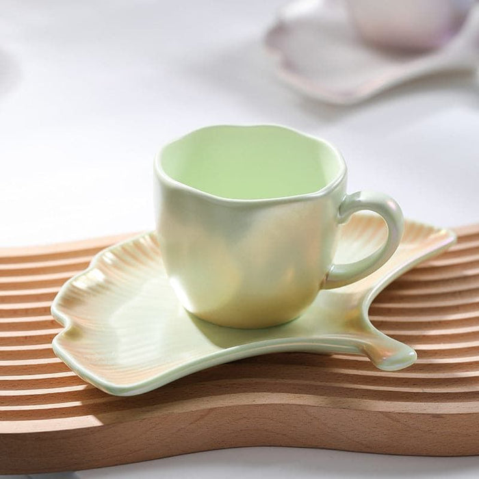 Gradient Coffee Mug with Ginkgo Saucer