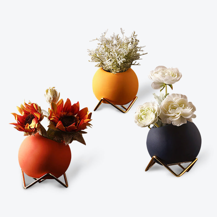 Ceramic Vase with Plant and Holder-1