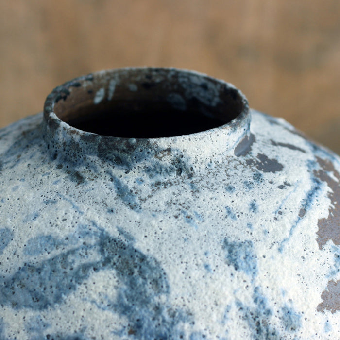 Blue And White Handmade Arched Vase